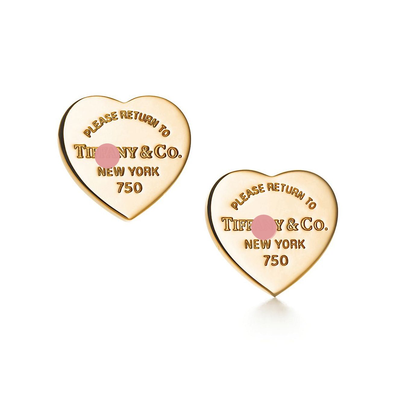18K Return to Heart Tag Stud Earrings