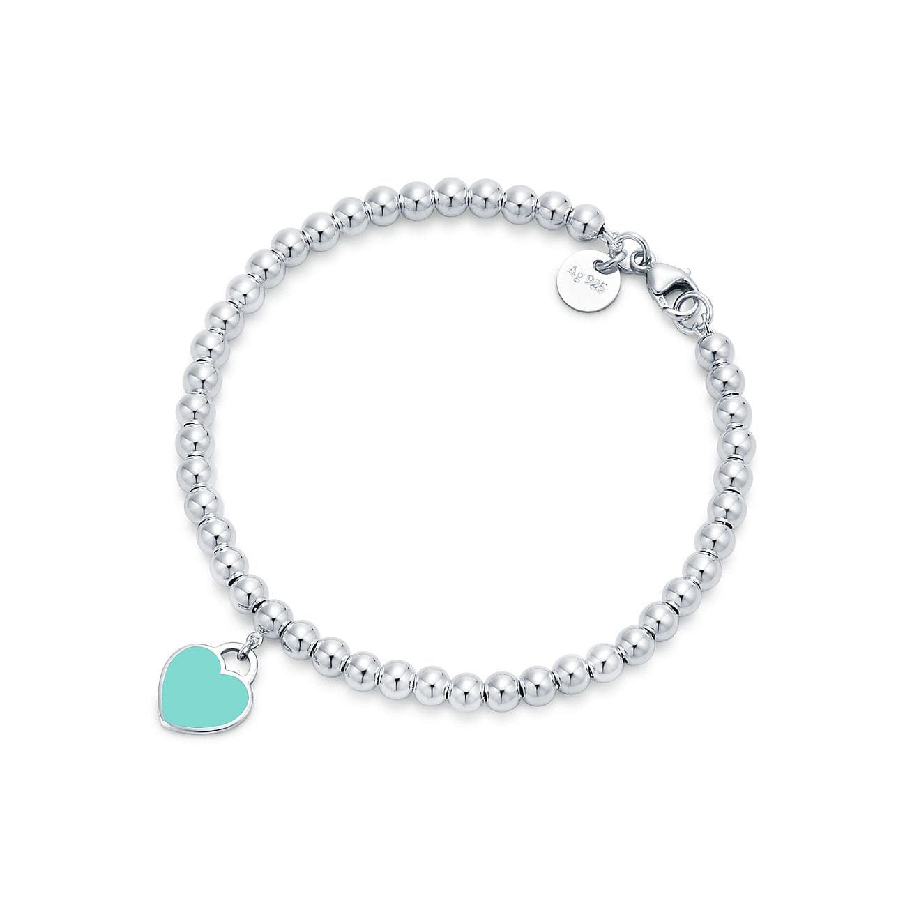 18K Return to Blue Heart Tag Bead Bracelet