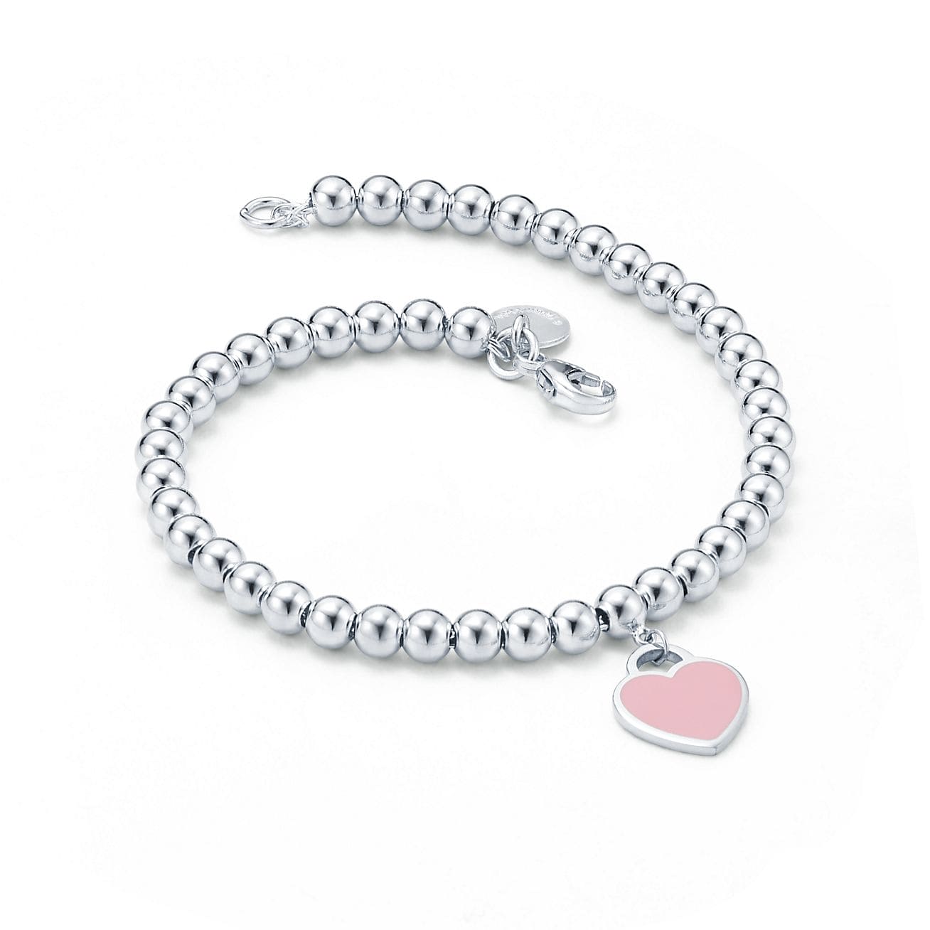 18K Return to Pink Heart Tag Bead Bracelet