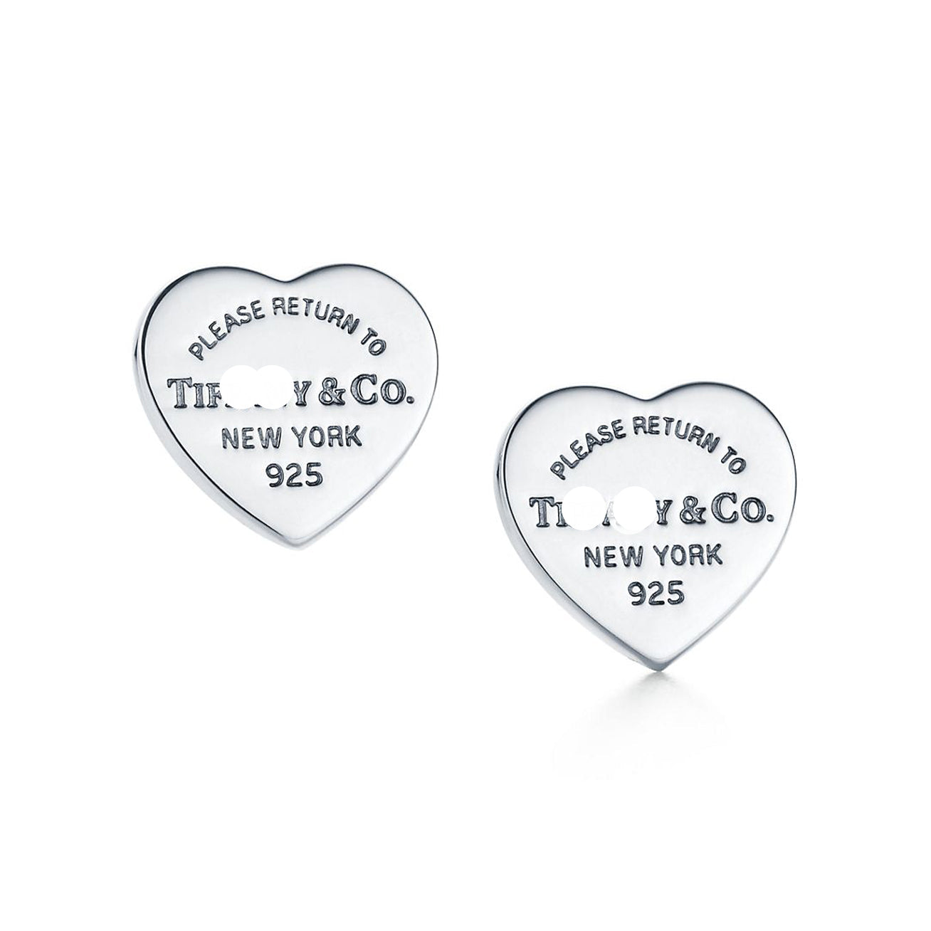 18K Return to Heart Tag Stud Earrings