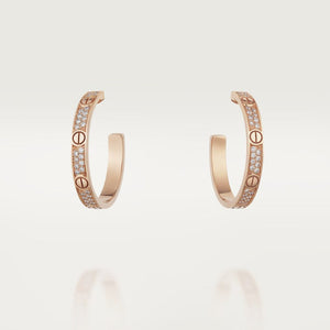 18k Love Pave Diamonds Earrings