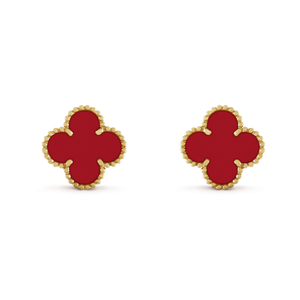 18k Vintage Alhambra Carnelian Earrings