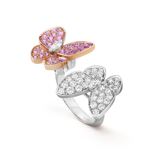 18K Two Butterfly Between the Finger Sapphire Ring