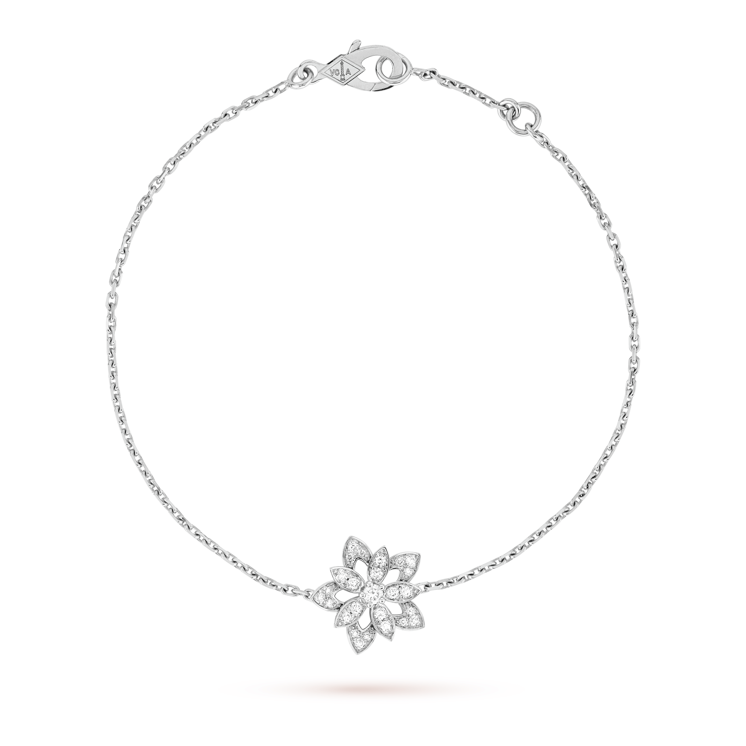 18K Lotus Openwork Pendant Bracelet