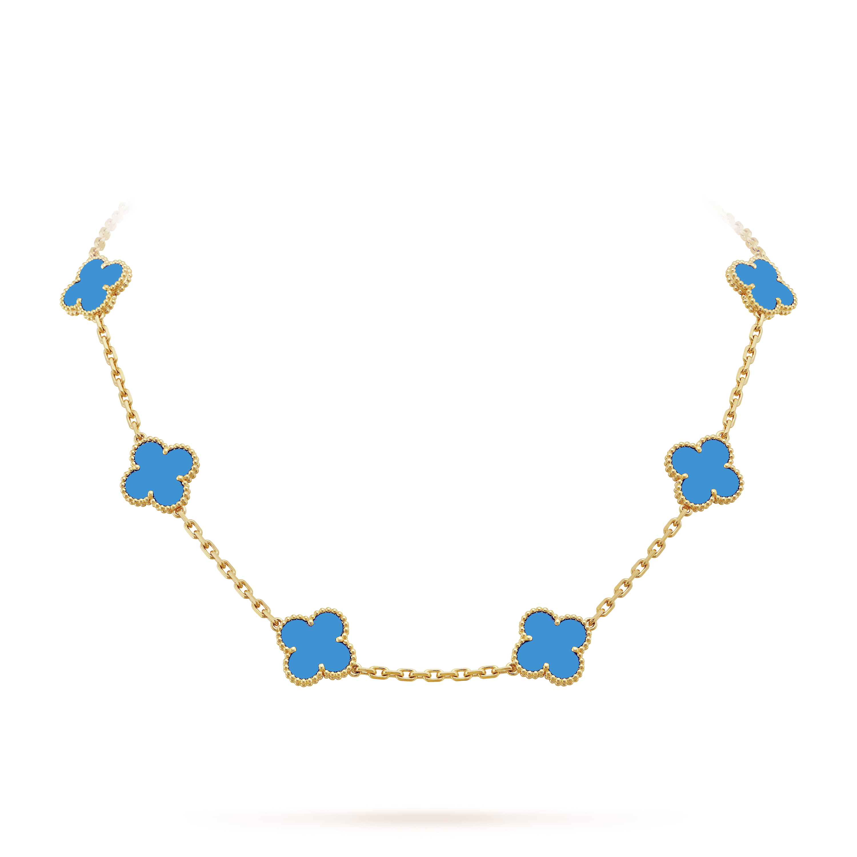 18K Vintage Alhambra Agate 10 Motifs Necklace