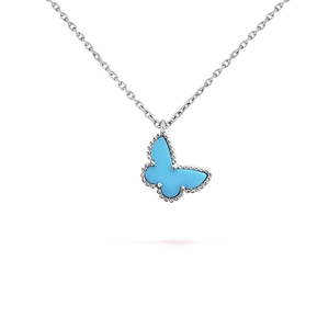 18K Sweet Alhambra Blue Butterfly Necklace