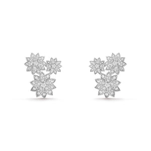 18k Lotus Three Flowers Earrings
