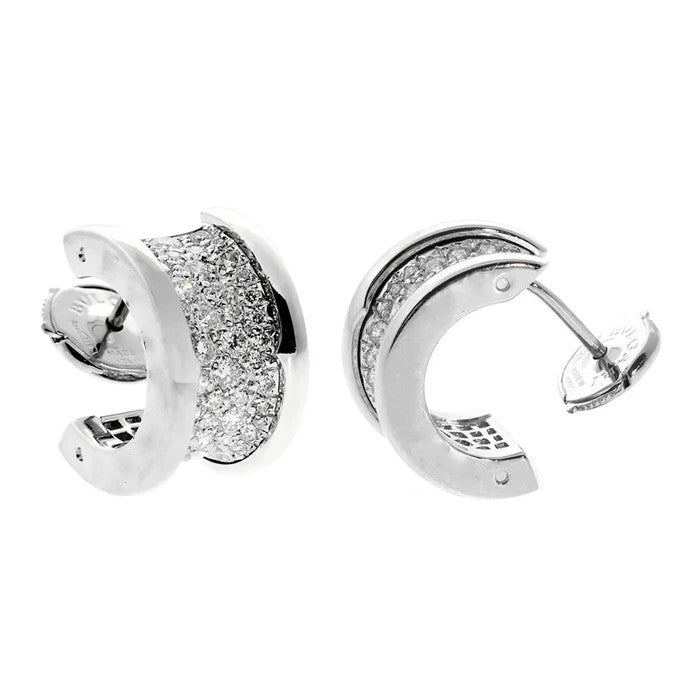 Wide Semicircle With Rhinestones Earrings