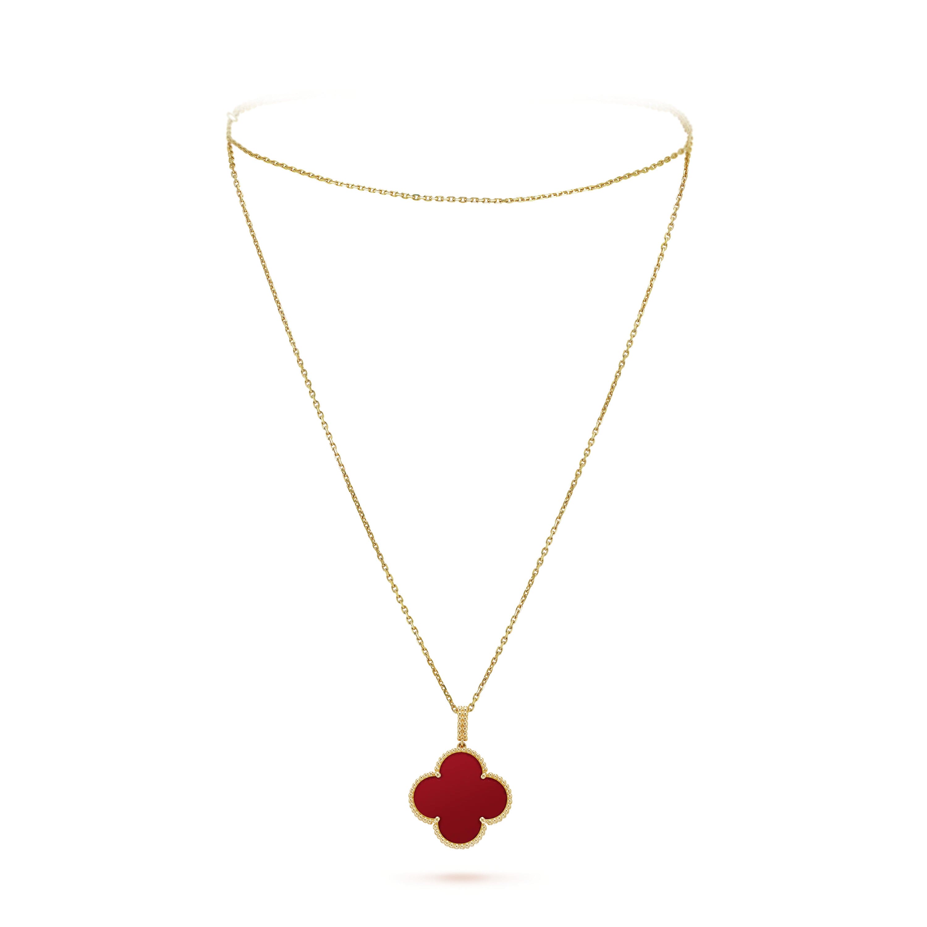 18K Magic Alhambra One Motifs Carnelian Necklace