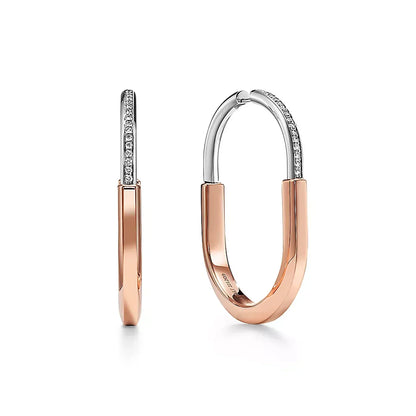 18K T Lock Diamond Earrings