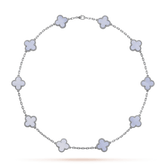 18K Vintage Alhambra Chalcedony 10 Motifs Necklace
