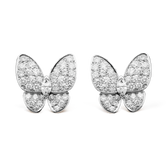 18k Two Butterfly Diamonds Earrings