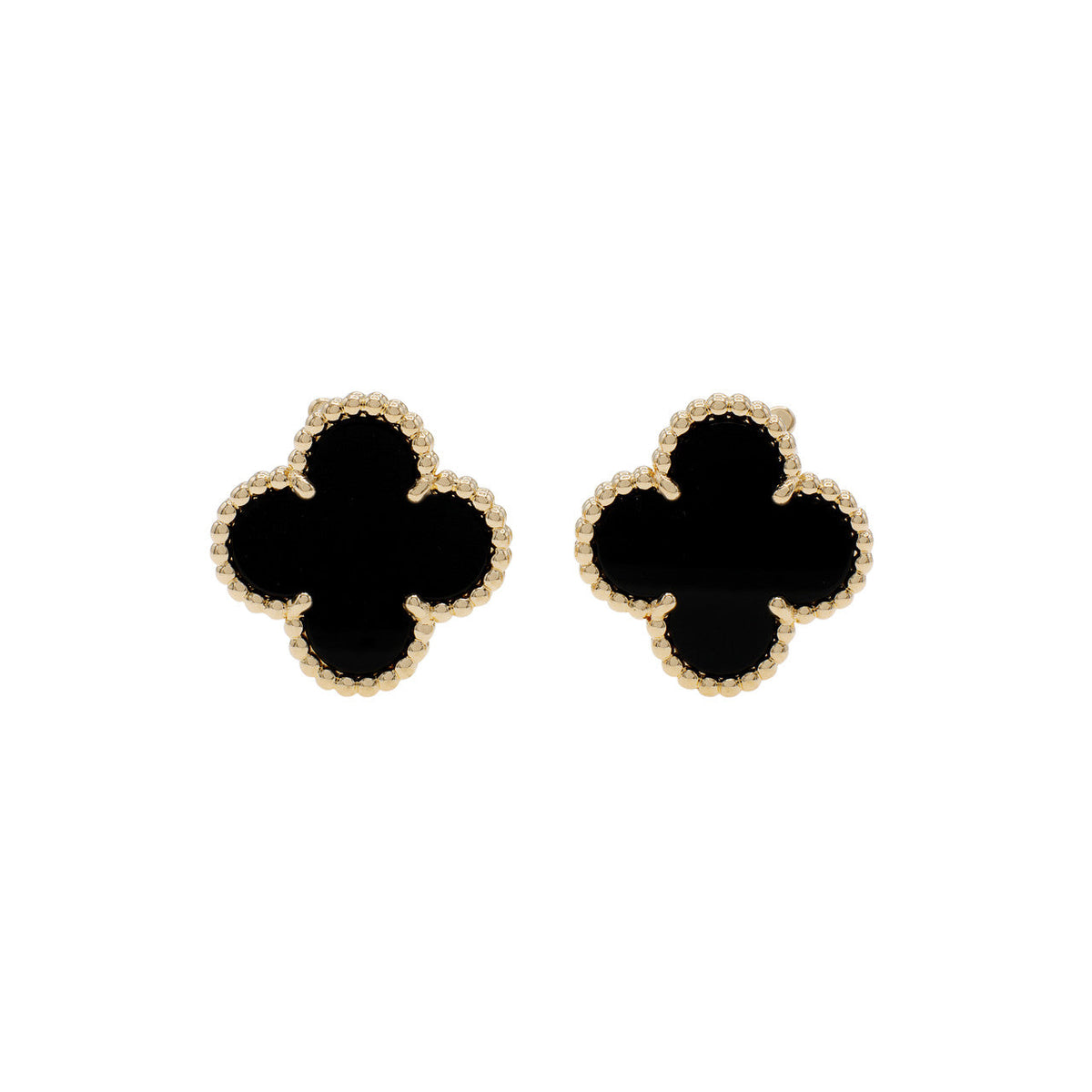 18k Vintage Alhambra Black Earrings