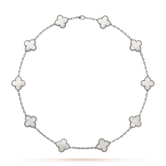 18K Vintage Alhambra Pearl 10 Motifs Necklace
