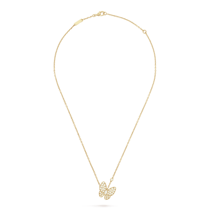 18K Two Butterfly Necklace