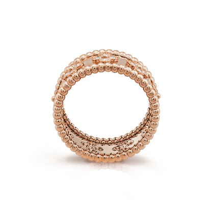 18K Perlée Clovers Ring