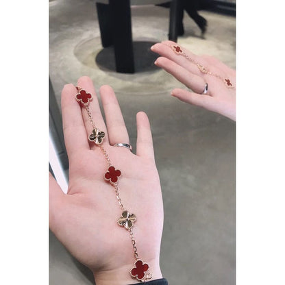 Vintage Alhambra Five Motifs Carnelian Bracelet