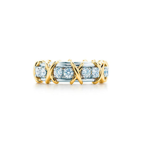 18K T Schlumberger Eighteen Stone Ring