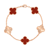 Vintage Alhambra Five Motifs Carnelian Bracelet