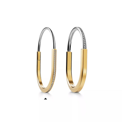 18K T Lock Diamond Earrings