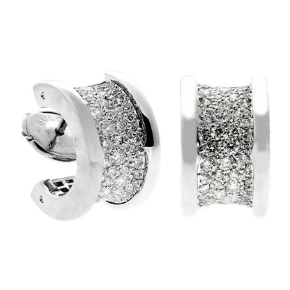 Wide Semicircle With Rhinestones Earrings