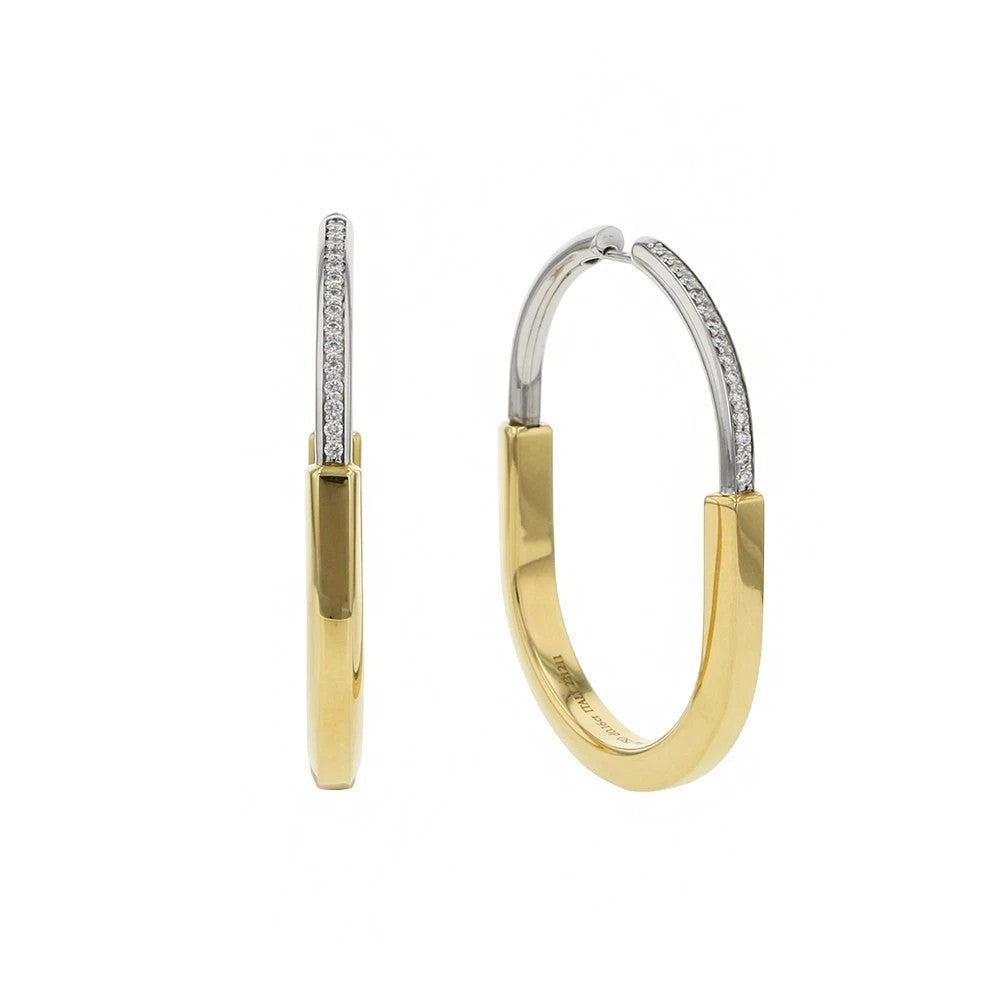 18K T Lock Diamond Earrings