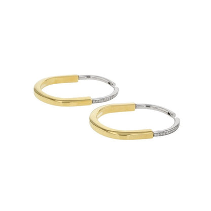 18K T Lock Diamond Earrings