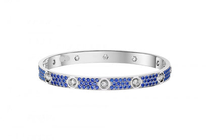 Diamond-paved Colorful Sapphire Love Bracelet