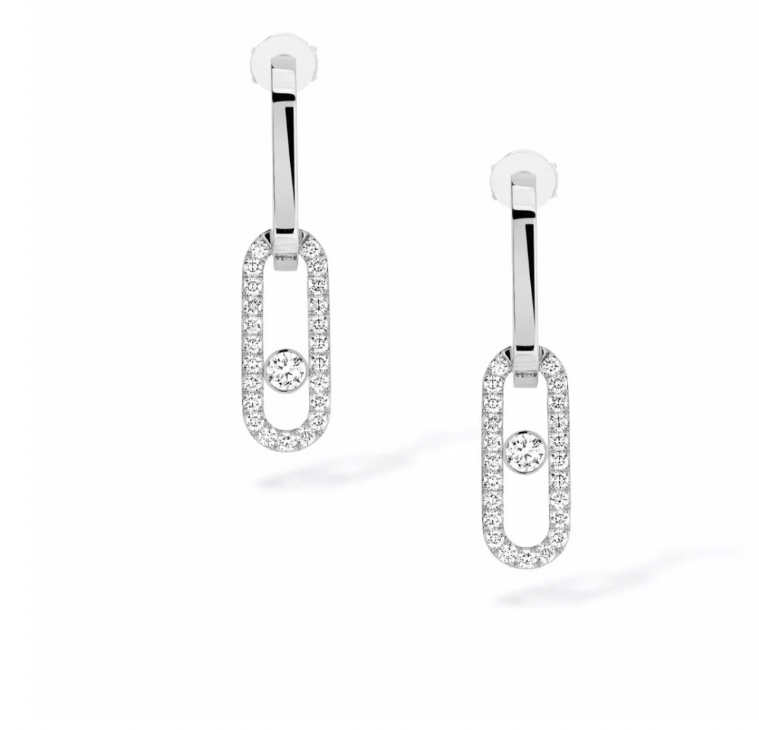 Move Uno Diamond Hoop Earrings