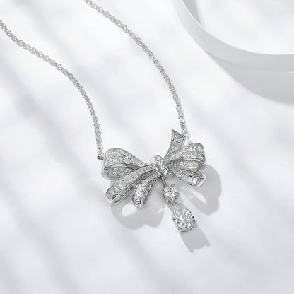 Bow Classic Diamond Drop Pendant