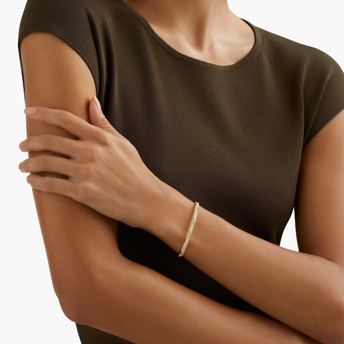 Laurence  Signature Pavé Diamond Bangle
