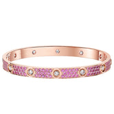 Diamond-paved Pink Sapphire Love Bracelet