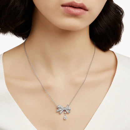 Bow Classic Diamond Drop Pendant