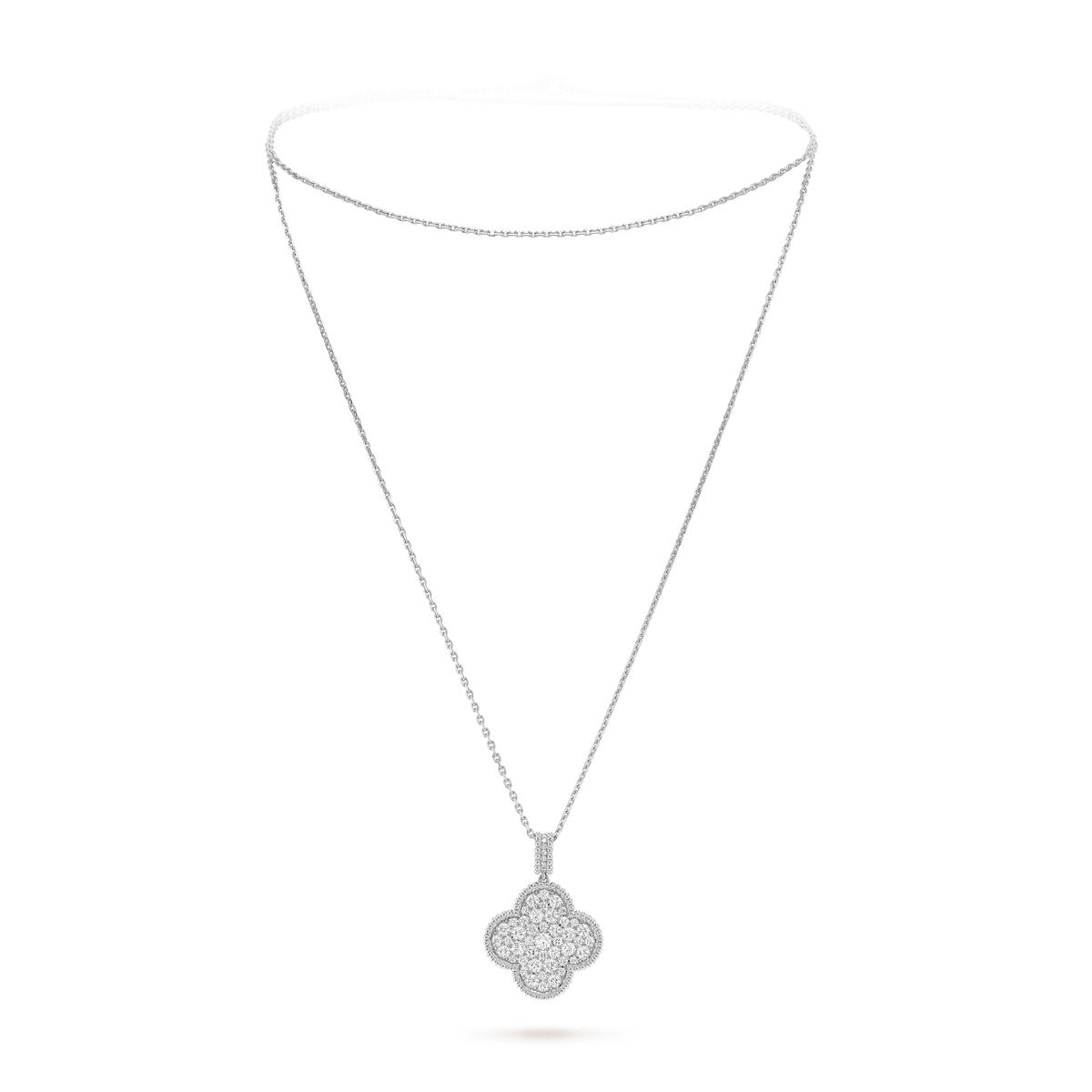 18K Magic Alhambra One Motifs Diamonds Necklace