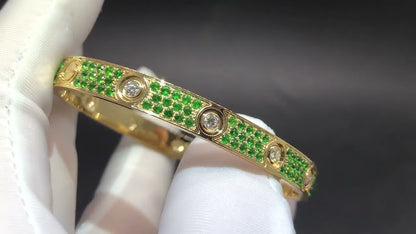 Diamond-paved Colorful Sapphire Love Bracelet