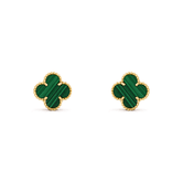 18K Vintage Alhambra Malachite Earrings