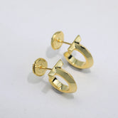 18K T Hoop Earrings