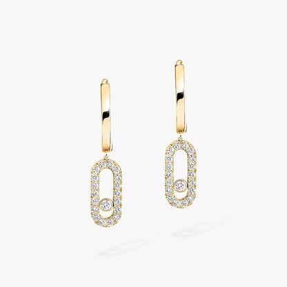 Move Uno Diamond Hoop Earrings