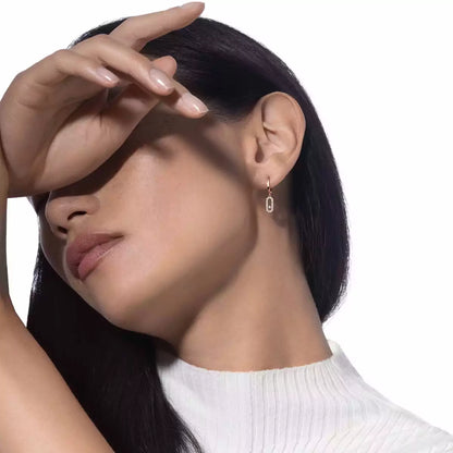 Move Uno Diamond Hoop Earrings