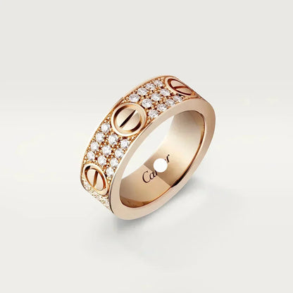 18K Love Diamond-Paved 6.5mm Ring